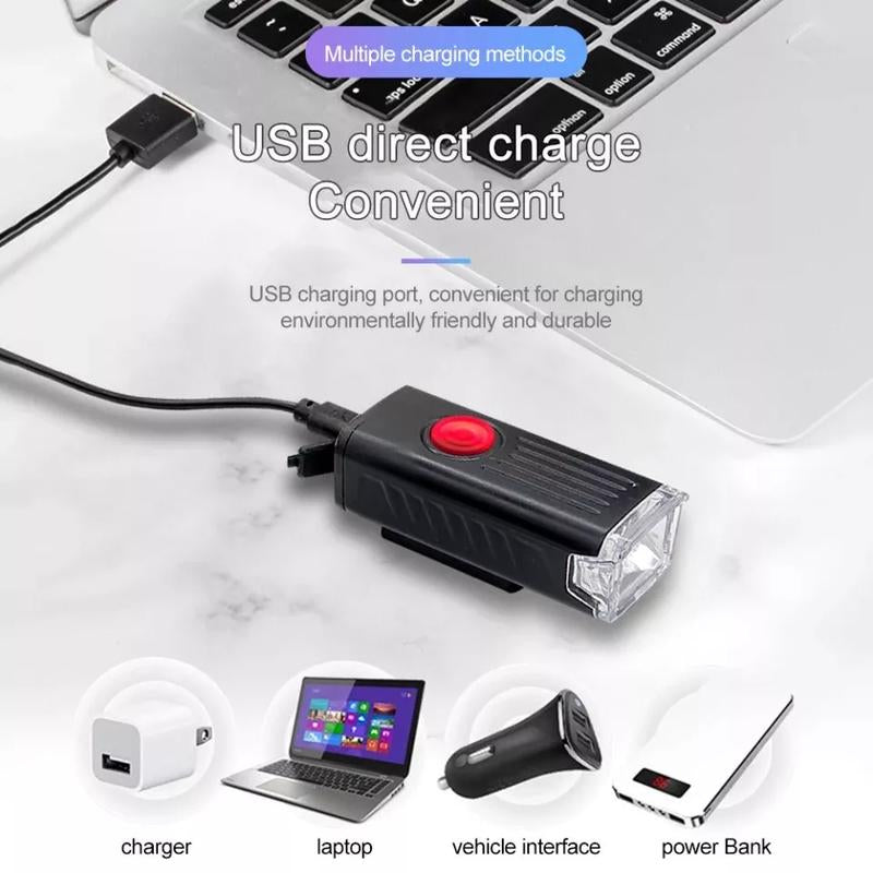 USB Rechargeable LED Bicycle Headlight Bike Head Light Front Rear Lamp Cycling